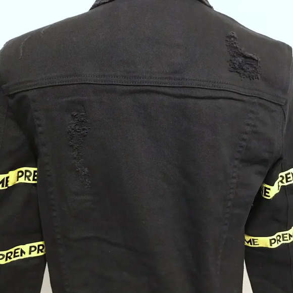 Preme NWOT Black Wash Jean Jacket Men M - Picture 11 of 16